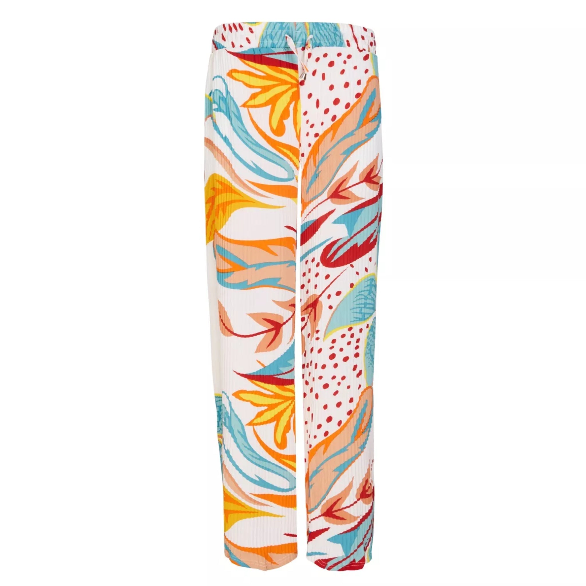 Women’s printed palazzo trousers – wide leg summer pants in bold colourful patterns.